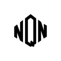 NQN letter logo design with polygon shape. NQN polygon and cube shape logo design. NQN hexagon vector logo template white and black colors. NQN monogram, business and real estate logo.
