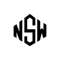 NSW letter logo design with polygon shape. NSW polygon and cube shape logo design. NSW hexagon vector logo template white and black colors. NSW monogram, business and real estate logo.