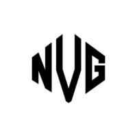 diseño de logotipo de letra nvg con forma de polígono. diseño de logotipo en forma de cubo y polígono nvg. nvg hexágono vector logo plantilla colores blanco y negro. monograma nvg, logotipo empresarial y inmobiliario.