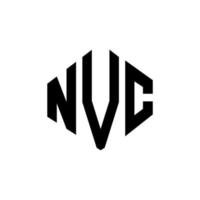 NVC letter logo design with polygon shape. NVC polygon and cube shape logo design. NVC hexagon vector logo template white and black colors. NVC monogram, business and real estate logo.