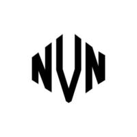 Diseño de logotipo de letra nvn con forma de polígono. Diseño de logotipo en forma de cubo y polígono nvn. Plantilla de logotipo de vector hexagonal nvn colores blanco y negro. Monograma nvn, logotipo comercial e inmobiliario.