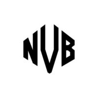 Diseño de logotipo de letra nvb con forma de polígono. Diseño de logotipo en forma de cubo y polígono nvb. Plantilla de logotipo vectorial hexagonal nvb colores blanco y negro. Monograma nvb, logotipo empresarial y inmobiliario. vector