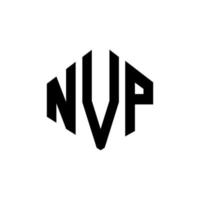 NVP letter logo design with polygon shape. NVP polygon and cube shape logo design. NVP hexagon vector logo template white and black colors. NVP monogram, business and real estate logo.