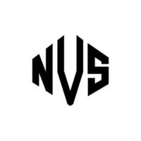 NVS letter logo design with polygon shape. NVS polygon and cube shape logo design. NVS hexagon vector logo template white and black colors. NVS monogram, business and real estate logo.