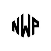 NWP letter logo design with polygon shape. NWP polygon and cube shape logo design. NWP hexagon vector logo template white and black colors. NWP monogram, business and real estate logo.