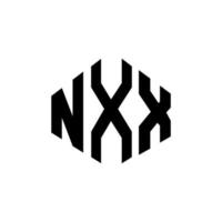 NXX letter logo design with polygon shape. NXX polygon and cube shape logo design. NXX hexagon vector logo template white and black colors. NXX monogram, business and real estate logo.