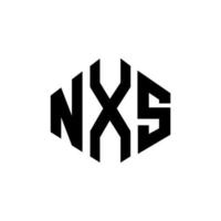 diseño de logotipo de letra nxs con forma de polígono. Diseño de logotipo en forma de cubo y polígono nxs. nxs hexágono vector logo plantilla colores blanco y negro. Monograma nxs, logotipo empresarial y inmobiliario.