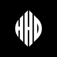 XHD circle letter logo design with circle and ellipse shape. XHD ellipse letters with typographic style. The three initials form a circle logo. XHD Circle Emblem Abstract Monogram Letter Mark Vector. vector