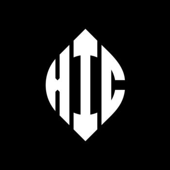 XIC circle letter logo design with circle and ellipse shape. XIC ellipse letters with typographic style. The three initials form a circle logo. XIC Circle Emblem Abstract Monogram Letter Mark Vector. vector