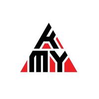 KMY triangle letter logo design with triangle shape. KMY triangle logo design monogram. KMY triangle vector logo template with red color. KMY triangular logo Simple, Elegant, and Luxurious Logo.