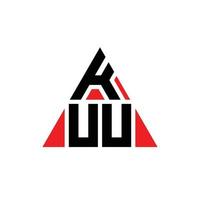 KUU triangle letter logo design with triangle shape. KUU triangle logo design monogram. KUU triangle vector logo template with red color. KUU triangular logo Simple, Elegant, and Luxurious Logo.