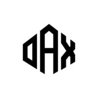 OAX letter logo design with polygon shape. OAX polygon and cube shape logo design. OAX hexagon vector logo template white and black colors. OAX monogram, business and real estate logo.