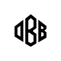 diseño de logotipo de letra obb con forma de polígono. obb polígono y diseño de logotipo en forma de cubo. obb hexágono vector logo plantilla colores blanco y negro. monograma obb, logotipo comercial e inmobiliario.