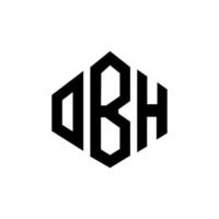 OBH letter logo design with polygon shape. OBH polygon and cube shape logo design. OBH hexagon vector logo template white and black colors. OBH monogram, business and real estate logo.