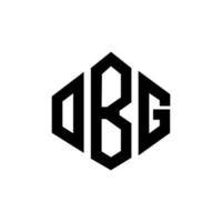diseño de logotipo de letra obg con forma de polígono. diseño de logotipo en forma de cubo y polígono obg. obg hexágono vector logo plantilla colores blanco y negro. monograma obg, logotipo empresarial y inmobiliario.