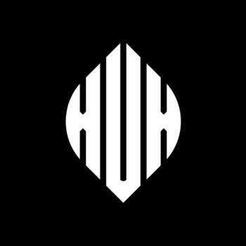 XUX circle letter logo design with circle and ellipse shape. XUX ellipse letters with typographic style. The three initials form a circle logo. XUX Circle Emblem Abstract Monogram Letter Mark Vector. vector