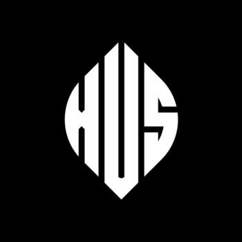 XUS circle letter logo design with circle and ellipse shape. XUS ellipse letters with typographic style. The three initials form a circle logo. XUS Circle Emblem Abstract Monogram Letter Mark Vector. vector