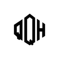 QQH letter logo design with polygon shape. QQH polygon and cube shape logo design. QQH hexagon vector logo template white and black colors. QQH monogram, business and real estate logo.