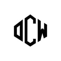 OCW letter logo design with polygon shape. OCW polygon and cube shape logo design. OCW hexagon vector logo template white and black colors. OCW monogram, business and real estate logo.