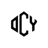 OCY letter logo design with polygon shape. OCY polygon and cube shape logo design. OCY hexagon vector logo template white and black colors. OCY monogram, business and real estate logo.