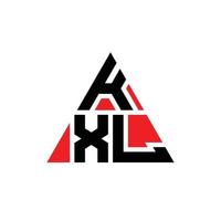 diseño de logotipo de letra triangular kxl con forma de triángulo. monograma de diseño del logotipo del triángulo kxl. plantilla de logotipo de vector de triángulo kxl con color rojo. logotipo triangular kxl logotipo simple, elegante y lujoso.