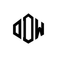 ODW letter logo design with polygon shape. ODW polygon and cube shape logo design. ODW hexagon vector logo template white and black colors. ODW monogram, business and real estate logo.