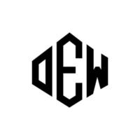 diseño de logotipo de letra oew con forma de polígono. oew polígono y diseño de logotipo en forma de cubo. oew hexágono vector logo plantilla colores blanco y negro. oew monograma, logotipo comercial e inmobiliario.