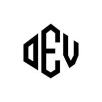 diseño de logotipo de letra oev con forma de polígono. diseño de logotipo en forma de cubo y polígono oev. oev hexágono vector logo plantilla colores blanco y negro. monograma oev, logotipo empresarial y inmobiliario.