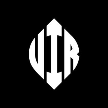 UIR circle letter logo design with circle and ellipse shape. UIR ellipse letters with typographic style. The three initials form a circle logo. UIR Circle Emblem Abstract Monogram Letter Mark Vector. vector