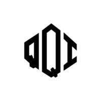 QQI letter logo design with polygon shape. QQI polygon and cube shape logo design. QQI hexagon vector logo template white and black colors. QQI monogram, business and real estate logo.