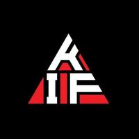KIF triangle letter logo design with triangle shape. KIF triangle logo design monogram. KIF triangle vector logo template with red color. KIF triangular logo Simple, Elegant, and Luxurious Logo.