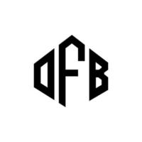 diseño de logotipo de letra ofb con forma de polígono. ofb polígono y diseño de logotipo en forma de cubo. ofb hexágono vector logo plantilla colores blanco y negro. monograma ofb, logotipo comercial e inmobiliario.