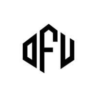 OFU letter logo design with polygon shape. OFU polygon and cube shape logo design. OFU hexagon vector logo template white and black colors. OFU monogram, business and real estate logo.