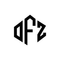 OFZ letter logo design with polygon shape. OFZ polygon and cube shape logo design. OFZ hexagon vector logo template white and black colors. OFZ monogram, business and real estate logo.