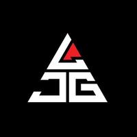 LJG triangle letter logo design with triangle shape. LJG triangle logo design monogram. LJG triangle vector logo template with red color. LJG triangular logo Simple, Elegant, and Luxurious Logo.