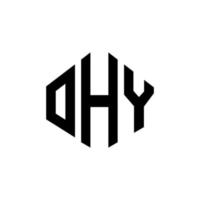 diseño de logotipo de letra ohy con forma de polígono. ohy polígono y diseño de logotipo en forma de cubo. ohy hexágono vector logo plantilla colores blanco y negro. ohy monograma, logo comercial e inmobiliario.
