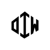 diseño de logotipo de letra oiw con forma de polígono. oiw polígono y diseño de logotipo en forma de cubo. oiw hexágono vector logo plantilla colores blanco y negro. oiw monograma, logotipo comercial e inmobiliario.