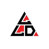 diseño de logotipo de letra triangular lld con forma de triángulo. monograma de diseño de logotipo de triángulo lld. plantilla de logotipo de vector de triángulo lld con color rojo. logotipo triangular lld logotipo simple, elegante y lujoso.