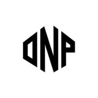 diseño de logotipo de letra onp con forma de polígono. onp polígono y diseño de logotipo en forma de cubo. onp hexágono vector logo plantilla colores blanco y negro. monograma onp, logotipo empresarial y inmobiliario.