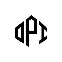 diseño de logotipo de letra opi con forma de polígono. diseño de logotipo en forma de cubo y polígono opi. opi hexágono vector logo plantilla colores blanco y negro. monograma opi, logotipo empresarial y inmobiliario.