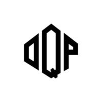 diseño de logotipo de letra oqp con forma de polígono. diseño de logotipo en forma de cubo y polígono oqp. plantilla de logotipo vectorial hexagonal oqp colores blanco y negro. monograma oqp, logotipo empresarial y inmobiliario. vector