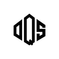 OQS letter logo design with polygon shape. OQS polygon and cube shape logo design. OQS hexagon vector logo template white and black colors. OQS monogram, business and real estate logo.