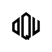 diseño de logotipo de letra oqu con forma de polígono. oqu polígono y diseño de logotipo en forma de cubo. oqu hexágono vector logo plantilla colores blanco y negro. oqu monograma, logotipo comercial e inmobiliario.