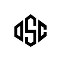 diseño de logotipo de letra osc con forma de polígono. osc polígono y diseño de logotipo en forma de cubo. osc hexágono vector logo plantilla colores blanco y negro. monograma osc, logotipo empresarial y inmobiliario.