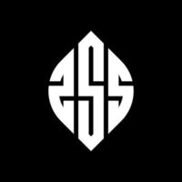 ZSS circle letter logo design with circle and ellipse shape. ZSS ellipse letters with typographic style. The three initials form a circle logo. ZSS Circle Emblem Abstract Monogram Letter Mark Vector. vector