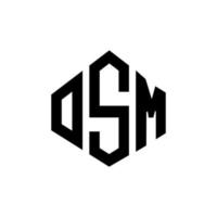 OSM letter logo design with polygon shape. OSM polygon and cube shape logo design. OSM hexagon vector logo template white and black colors. OSM monogram, business and real estate logo.