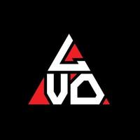 Diseño de logotipo de letra triangular lvo con forma de triángulo. monograma de diseño de logotipo de triángulo lvo. Plantilla de logotipo de vector de triángulo lvo con color rojo. logotipo triangular lvo logotipo simple, elegante y lujoso.