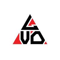 Diseño de logotipo de letra triangular lvo con forma de triángulo. monograma de diseño de logotipo de triángulo lvo. Plantilla de logotipo de vector de triángulo lvo con color rojo. logotipo triangular lvo logotipo simple, elegante y lujoso.