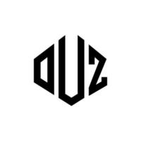 diseño de logotipo de letra ouz con forma de polígono. ouz polígono y diseño de logotipo en forma de cubo. ouz hexágono vector logo plantilla colores blanco y negro. ouz monograma, logotipo empresarial y inmobiliario.