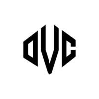 diseño de logotipo de letra ovc con forma de polígono. diseño de logotipo en forma de cubo y polígono ovc. ovc hexágono vector logo plantilla colores blanco y negro. monograma ovc, logotipo empresarial y inmobiliario.